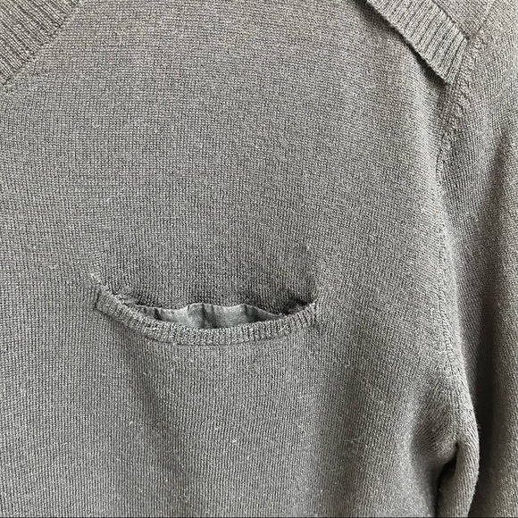 The Kooples Slit Slip Pocket V Neck Lambswool Sweater - Picture 4 of 9